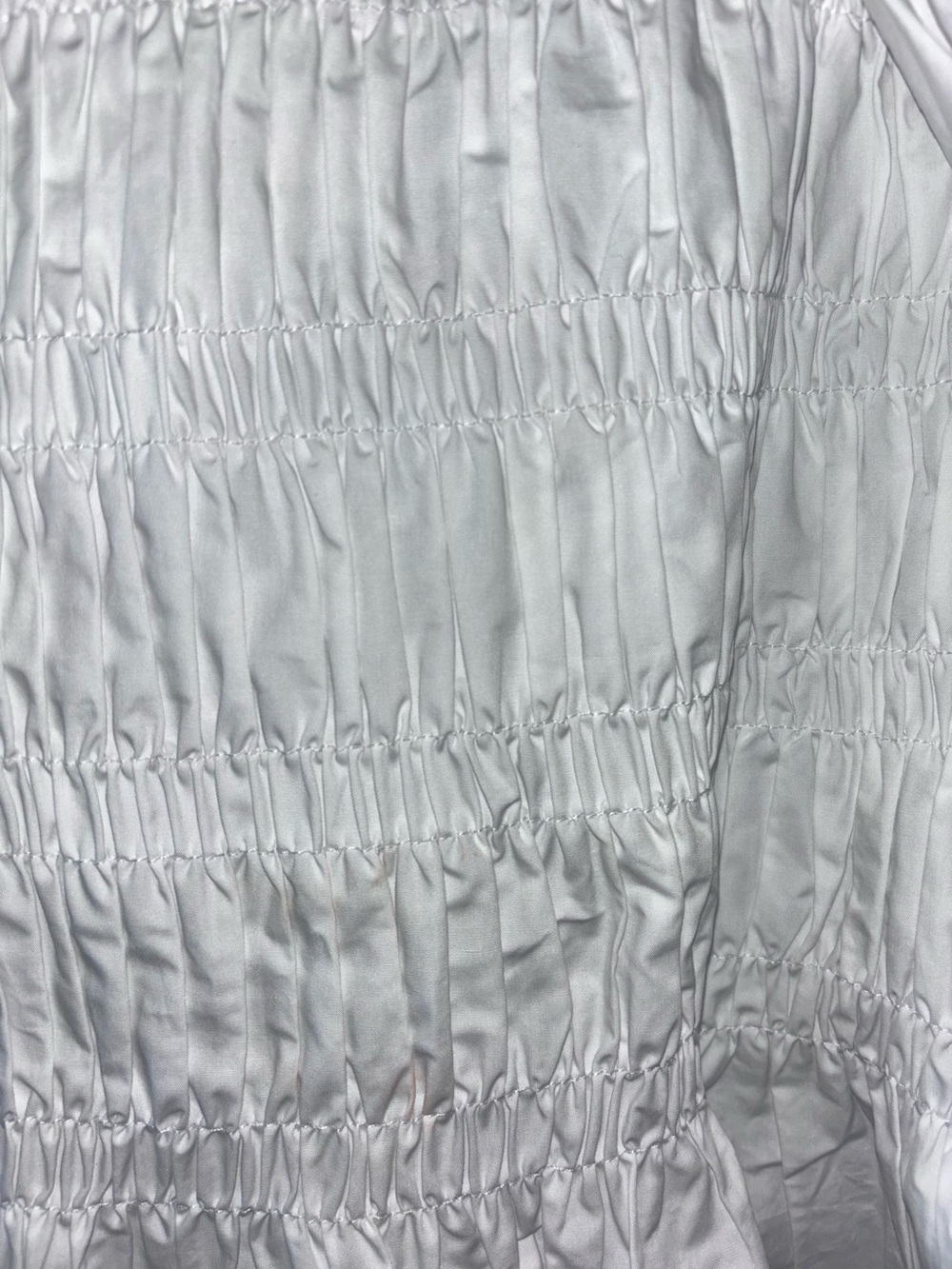 ASTR The Label Savina White Puff-Sleeve Peplum Smocked Top Size M NWOT - Picture 12 of 15